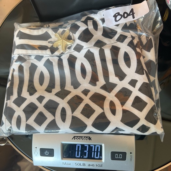 MUDPIE Black Geometric Trellis Link Scallop Hem‎ Gold Starfish Short SMALL (4-6) - Picture 8 of 8